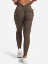ZASUWA Female Deep V Back Pocket Cargo Leggings