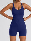 ZASUWA Female Ribbed Pocket Cross Back Scrunch Bum Seamless Romper