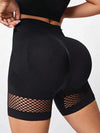 ZASUWA Female Fishnet Scrunch Bum Hip-lift Spandex Gym Booty Shorts