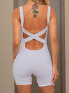 ZASUWA Female Ribbed Cross Back Seamless Romper