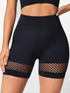 ZASUWA Female Fishnet Scrunch Bum Hip-lift Spandex Gym Booty Shorts