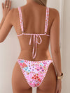 ZASUWA Female Flower Print Beach Bikini Set