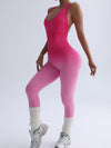 ZASUWA Female Ombre Cross Back Elastic Tight Jumpsuit