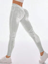 Deep V Back Denim Scrunch Bum Short Traksuit