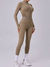 ZASUWA Female Push-Up Mesh Thumbhole Zipper Jumpsuit