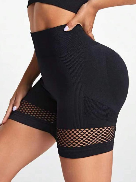 ZASUWA Female Fishnet Scrunch Bum Hip-lift Spandex Gym Booty Shorts