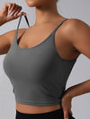 ZASUWA Female Sexy Solid Color Twist Backless Round Neck Tank