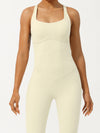 ZASUWA Female Cross Back Hollow Out Adjustable Strap Backless Corset Quick Dry Jumpsuit