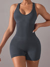 ZASUWA Female Deep V Collar Cross Back Scrunch Bum Seamless Short Romper