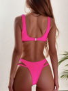 ZASUWA Female Sexy Natural Waist Solid Two-Piece Bikini Set