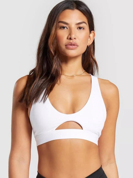 ZASUWA Female Solid Color Backless Unique Hollow Out Sports Bras