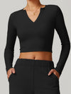 ZASUWA Female Sexy V Collar Long Sleeves