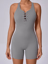 ZASUWA Female Lace-up Cross Back Romper