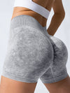 Denim Deep V Waist Scrunch Bum Spandex Gym Booty Shorts