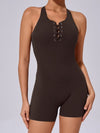 ZASUWA Female Lace-up Cross Back Romper
