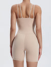 ZASUWA Female Backless U Collar Scrunch Bum Hip-lift Romper
