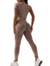 ZASUWA Female Denim Deep V Back Scrunch Bum Short Tracksuit