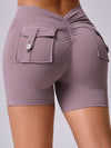 ZASUWA Female Deep V Back Pocket Scrunch Bum Booty Shorts