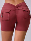 ZASUWA Female Deep V Back Pocket Scrunch Bum Booty Shorts