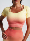 ZASUWA Female Fantasy Ombre Ribbed Short Sleeves