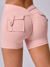 ZASUWA Female Deep V Back Pocket Scrunch Bum Booty Shorts
