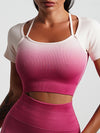 ZASUWA Female Fantasy Ombre Ribbed Short Sleeves