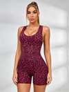 Sexy Leopard Print Cross Back Deep V Back Scrunch Bum Romper
