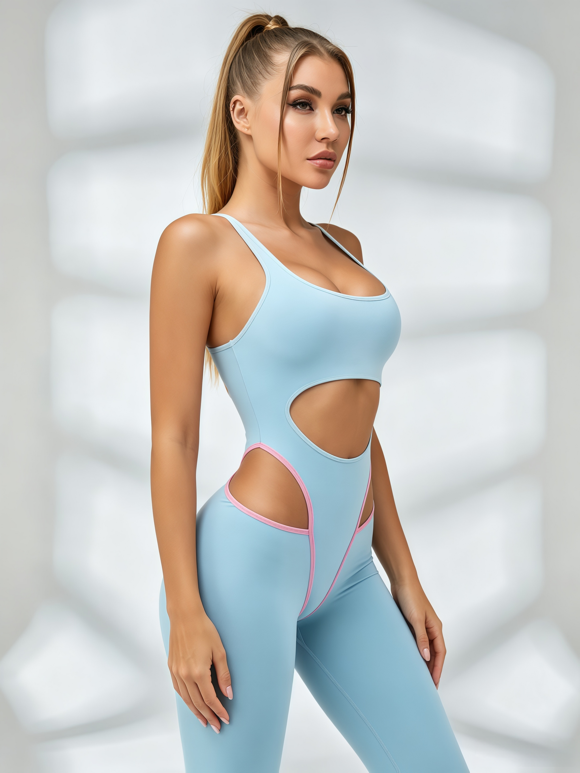 Cutout Racerback Compression Jumpsuit