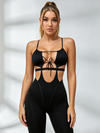 Cutout Spaghetti Strap Compression Jumpsuit