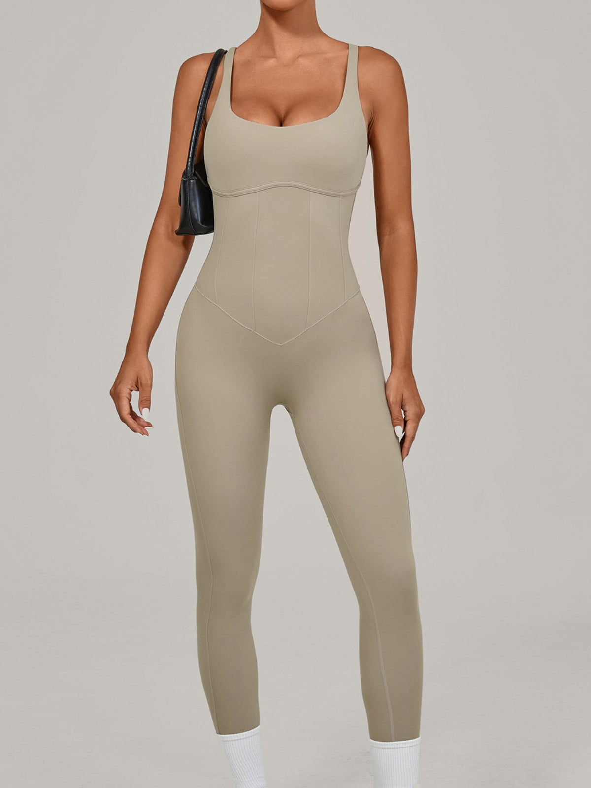Adjustable Strap Backless Yoga Jumpsuit