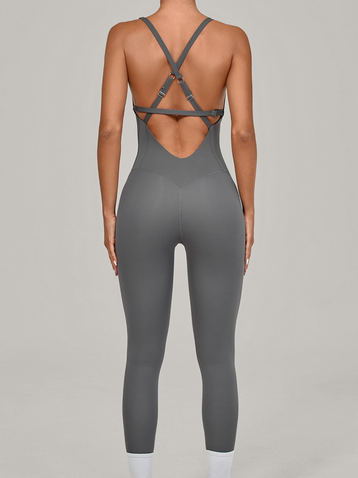 Adjustable Strap Backless Yoga Jumpsuit