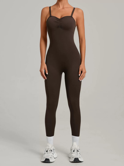 Backless Halter Yoga Jumpsuit