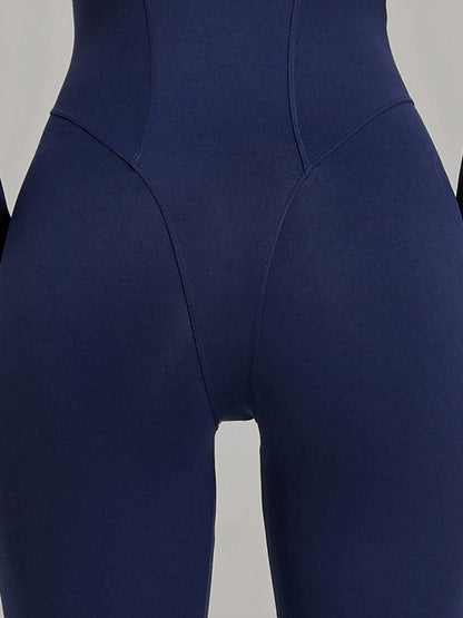 Half Zip Long Sleeve Fitness Jumpsuit