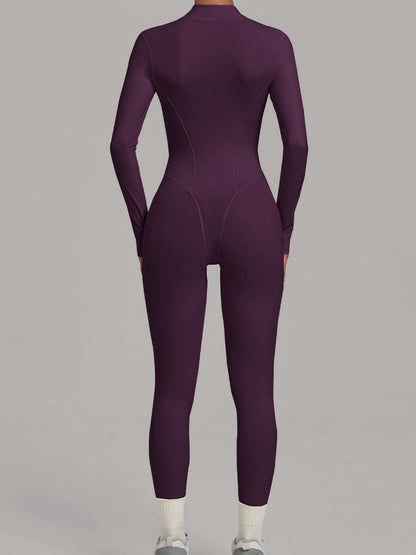 Half Zip Long Sleeve Fitness Jumpsuit