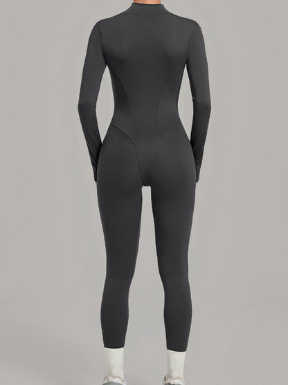 Half Zip Long Sleeve Fitness Jumpsuit