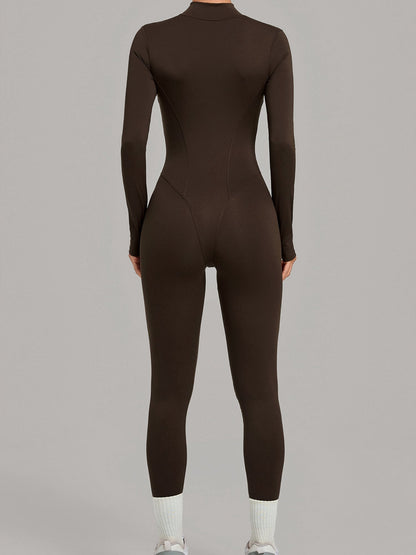 Half Zip Long Sleeve Fitness Jumpsuit