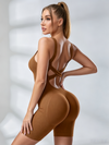 Cross Back Scrunch Bum Seamless Romper
