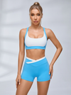 Twist Back Color Block Short Set