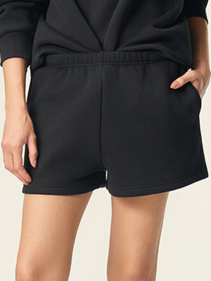 Cropped Half Zip Sweatshirt & Shorts Set