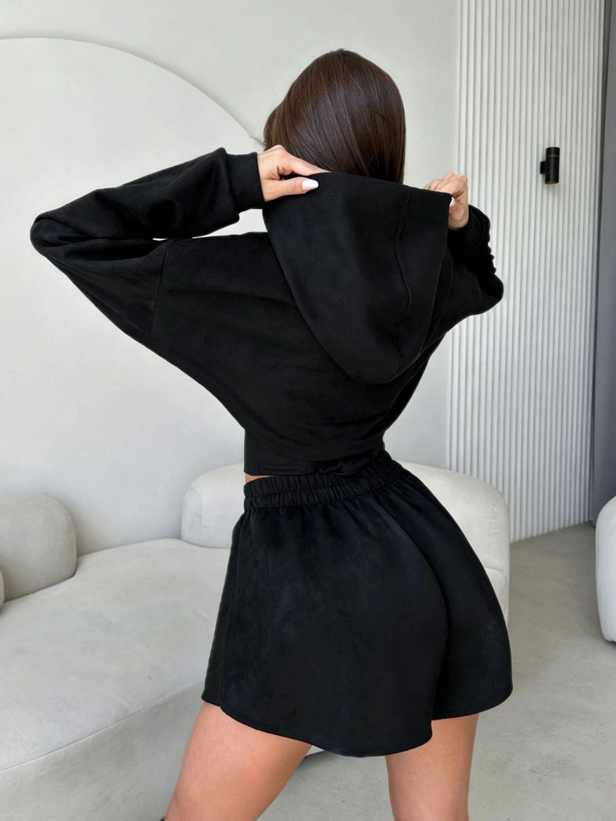 Corset Top Cropped Jacket Shorts 3 Piece Set