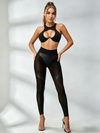 Cutout Sports Bra & Textured Leggings Set
