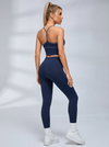 Contrast Thin Strap Y-Back Fitness Leggings Set