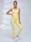 Lace Trim Double Strap Workout Leggings Set