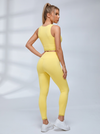 Lace Trim Double Strap Workout Leggings Set