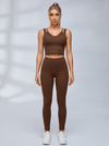 Lace Trim Double Strap Workout Leggings Set