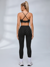 Polka Dot Crisscut Waist Workout Leggings Set