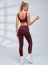 Contrast Stripe Criss Waist Workout Leggings Set