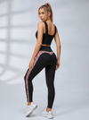 Halter Keyhole Lace Side Leggings Set
