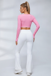 Ribbed Layered Long Sleeve Flared Leggings Set
