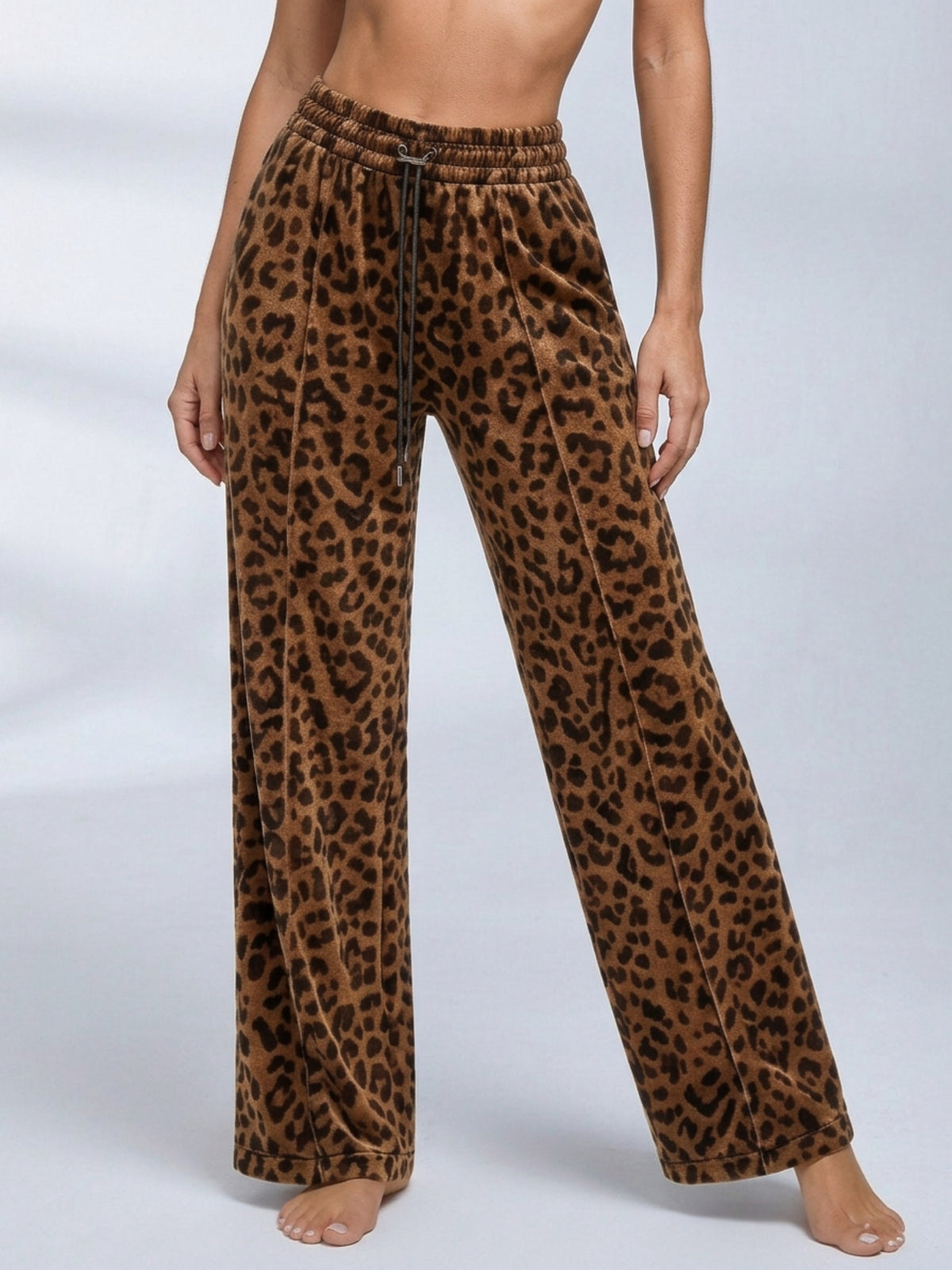 Satin Zip‑Up Cropped Jacket & Wide Leg Pants 2‑Piece Set